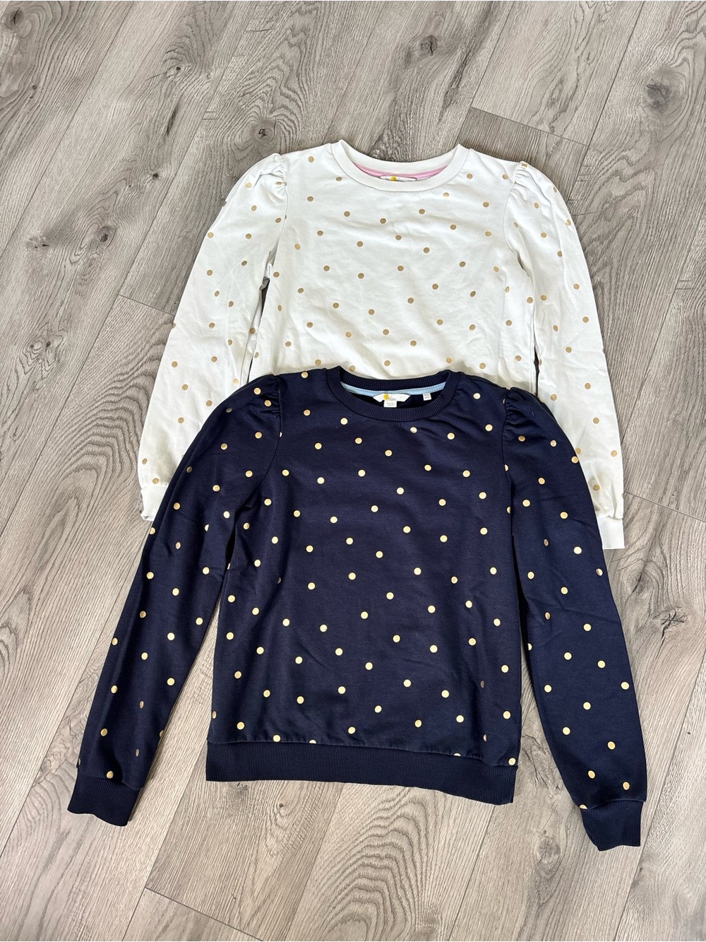 Boden Bundle Gold Polka Dot Long Sleeves - Navy & White - Women’s Size 4 (S)